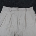 On The Verge Pleated Shorts Women 10 Vintage 90s Beige Cotton Made in USA NWT - take2supply