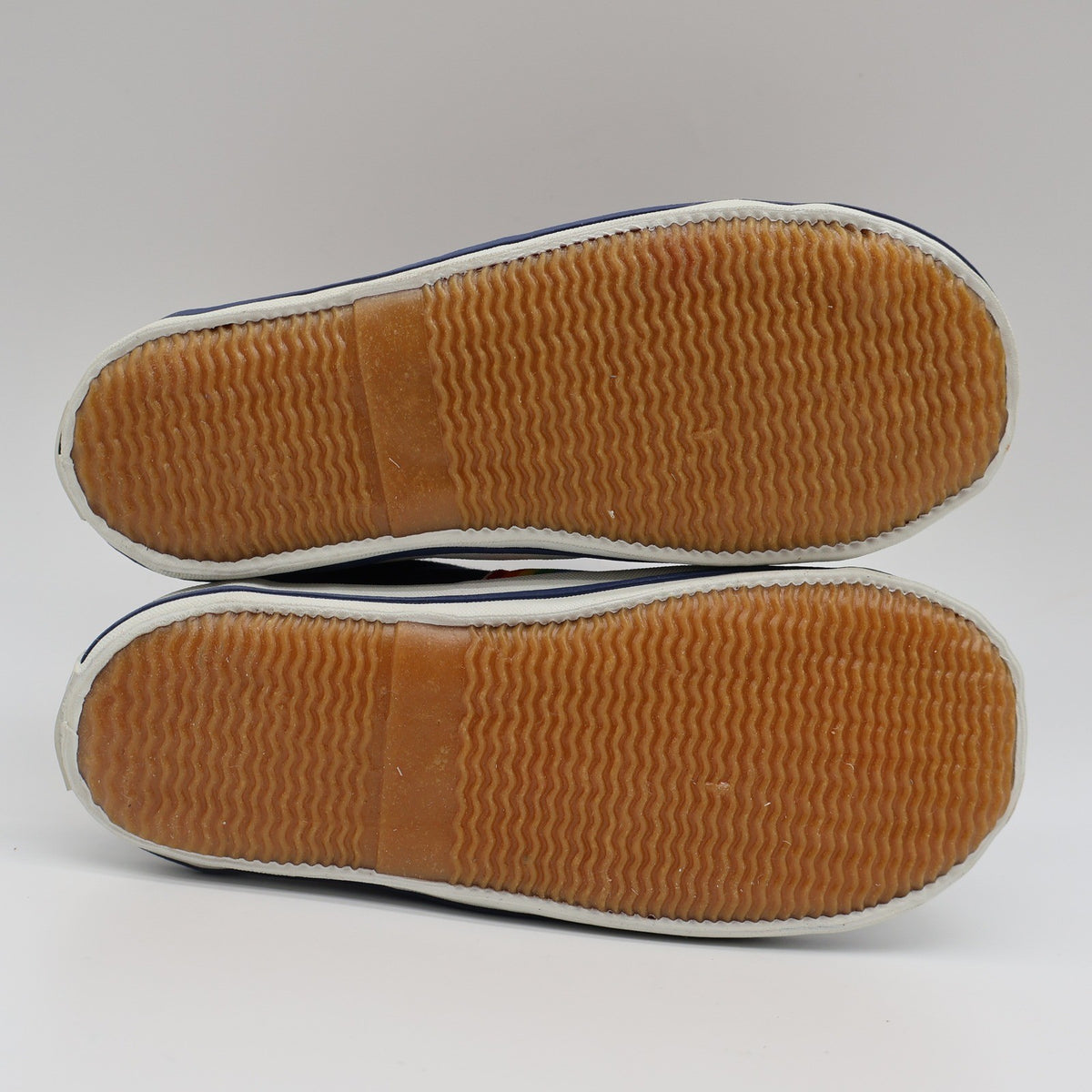 AAU Ruff Necks Scooter Shoes 10.5 Vintage Deadstock Navy Rainbow Canvas Sneakers - take2supply