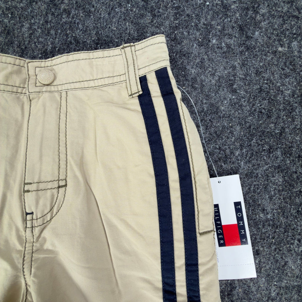 Tommy Hilfiger Y2K Cargo Shorts Boys 6 Khaki Cotton Nylon NWT New - take2supply