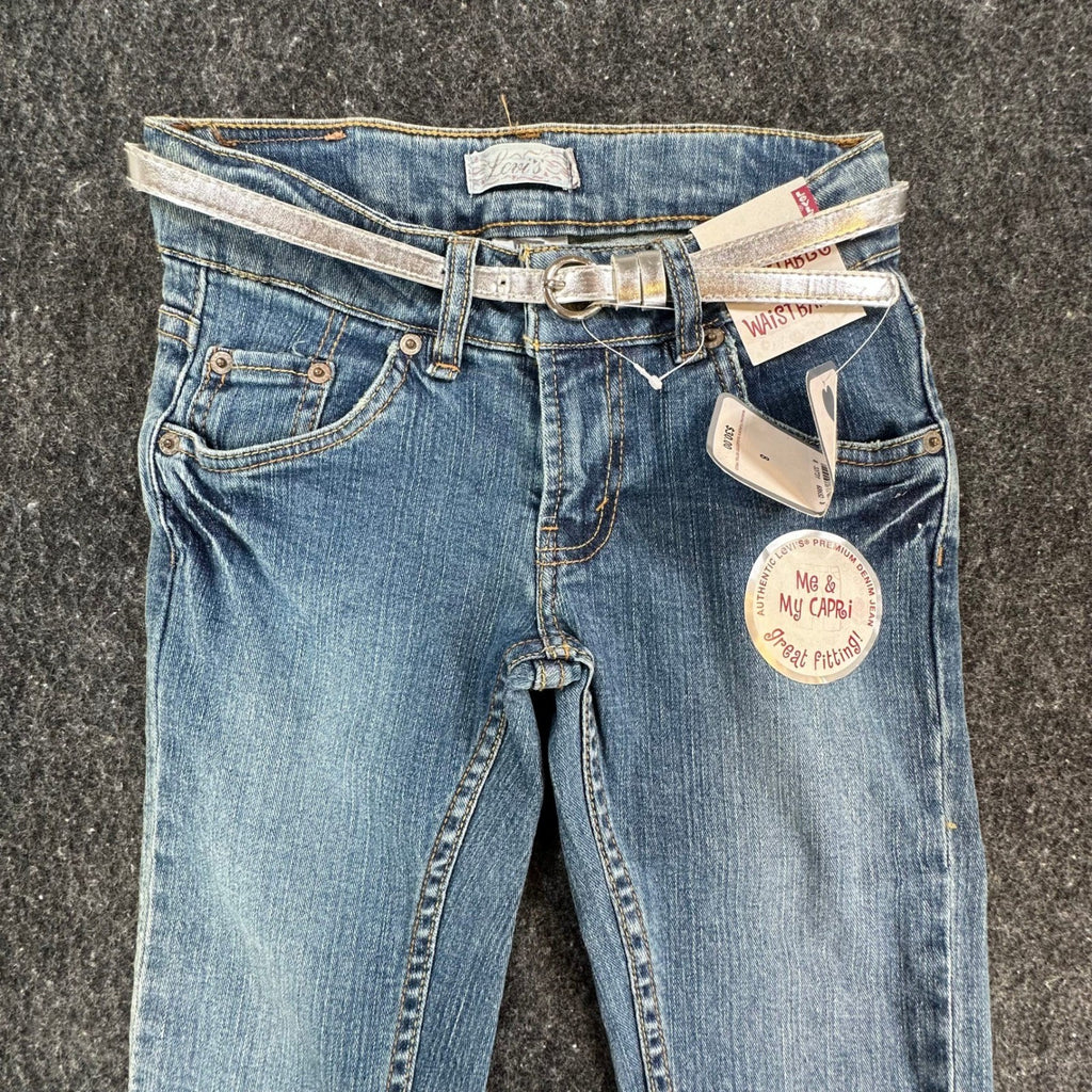 Levi's Vintage Y2K Capri Jeans Girls Size 8 Blue Denim Medium Wash NWT - take2supply