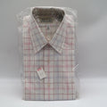 Mark VII Dress Shirt Mens 15.5 32/33 Vintage 70s White Red Blue Plaid Deadstock - take2supply