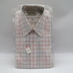 Mark VII Dress Shirt Mens 15.5 32/33 Vintage 70s White Red Blue Plaid Deadstock - take2supply