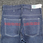 Key Jeans Vintage Womens 27 M Blue Red Embroidered Flare Jeans NWT - take2supply