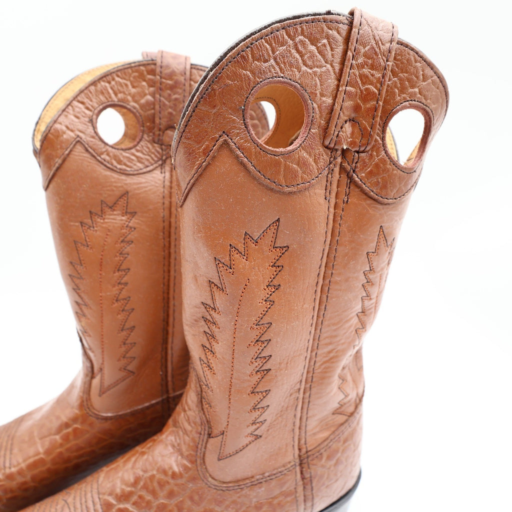 Laredo Tan Bullhide Western Boots Boys 2D Tan Leather NWT Deadstock CB293 - take2supply
