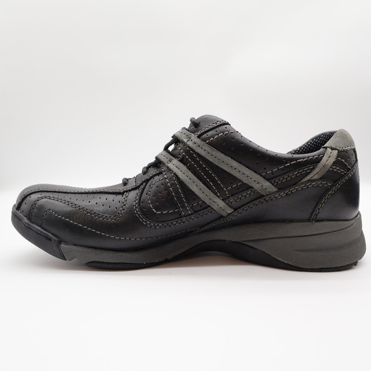 Hush Puppies Integrate Black Leather Walking Shoes Mens 9 Medium H101169 New - take2supply