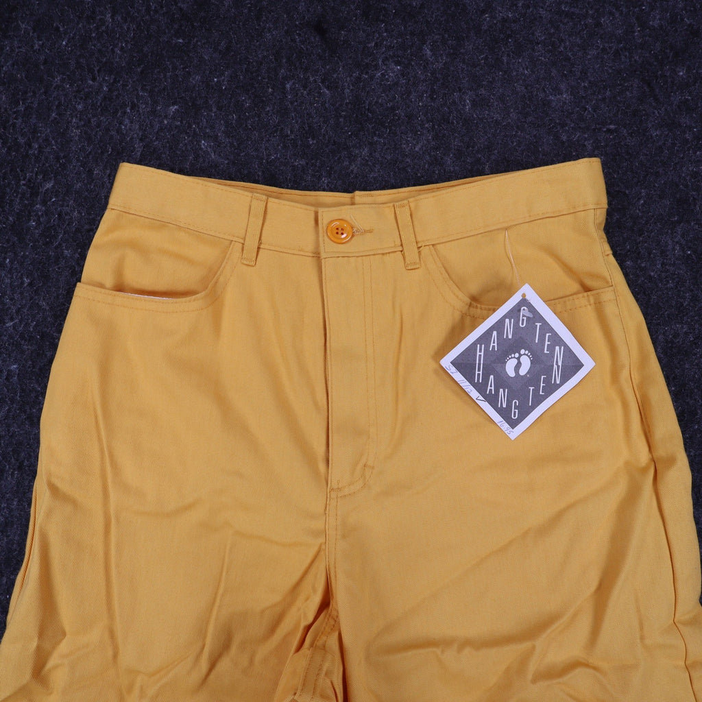 Hang Ten Vintage Shorts Womens 11/12 Yellow Cotton High Rise Made in USA NWT - take2supply