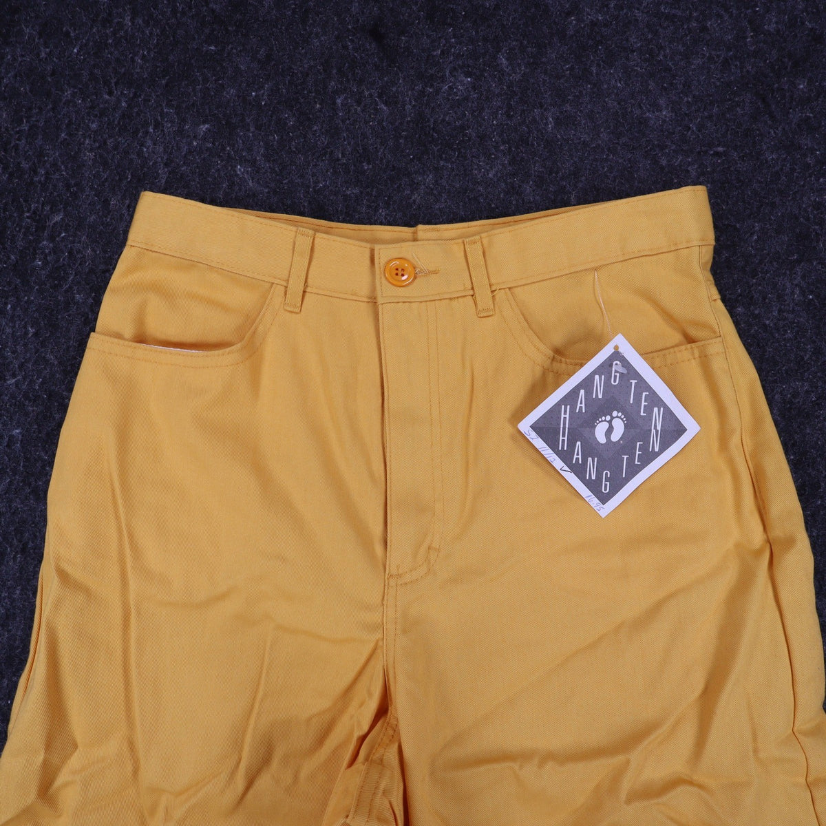 Hang Ten Vintage Shorts Womens 11/12 Yellow Cotton High Rise Made in USA NWT - take2supply