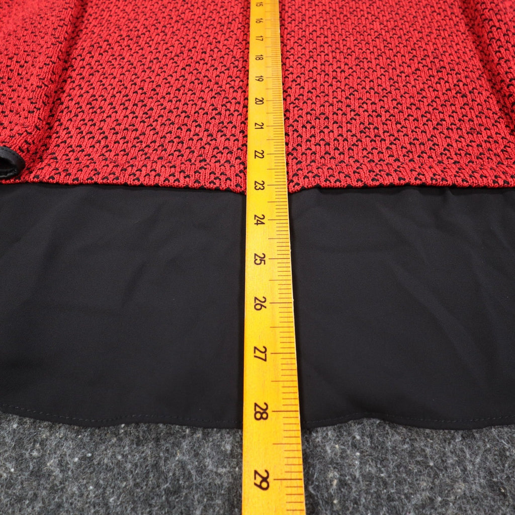 Dusak Designs Tunic Sweater Womens S Red Black Textured Knit Layered Hem Canada - take2supply