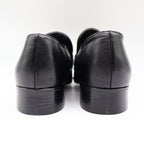 Fortune Shoes Loafers Mens 10 Vintage 70s Black Leather Square Toe Deadstock - take2supply