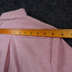 Dee Cee Striped Button Down Shirt Womens 7/8 Vintage Red White Short Sleeve USA - take2supply