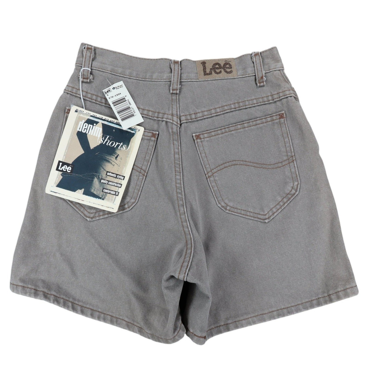Back view of gray Lee denim shorts