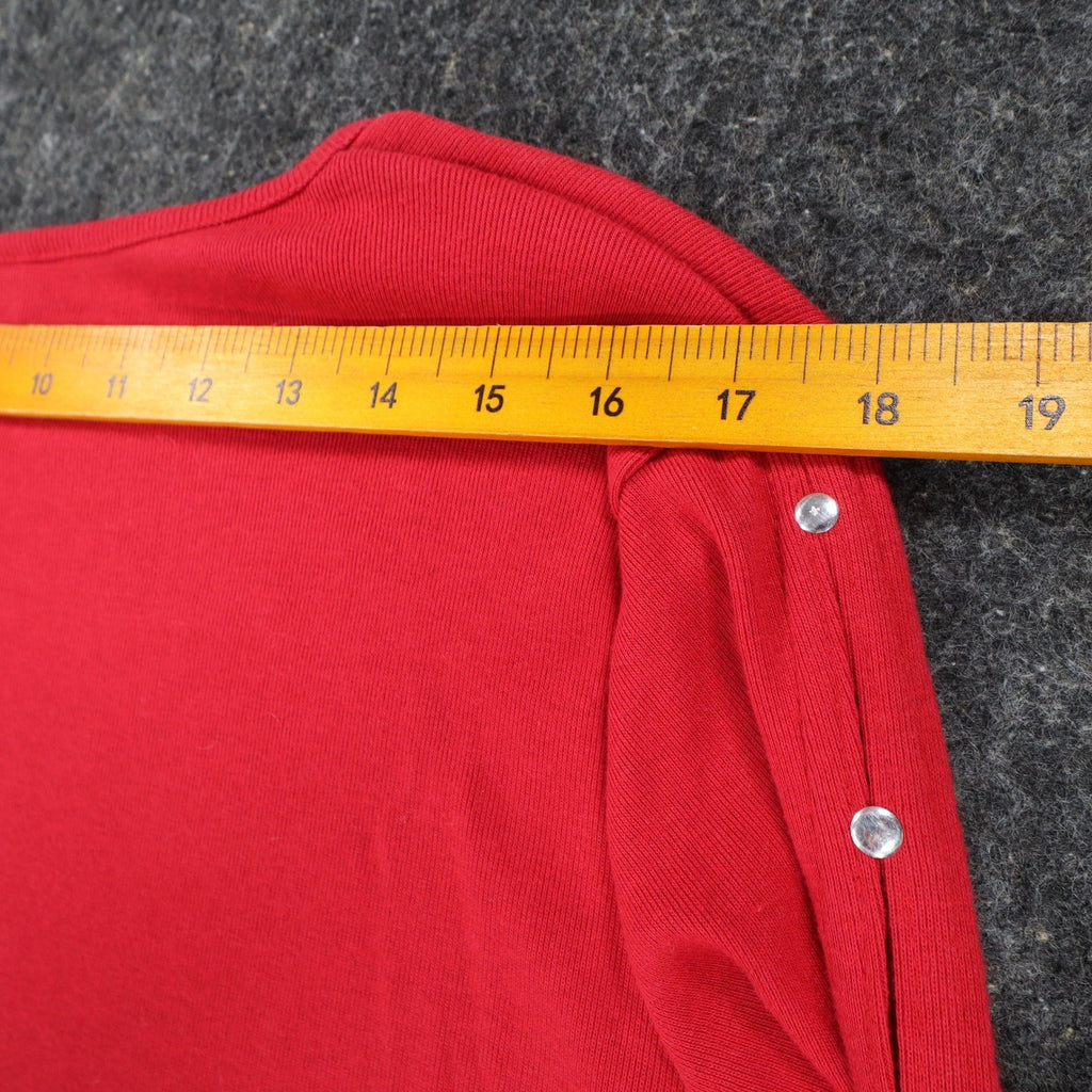N Touch Top Womens Small Red Cotton Blend Rhinestone Split Sleeve Macintosh - take2supply