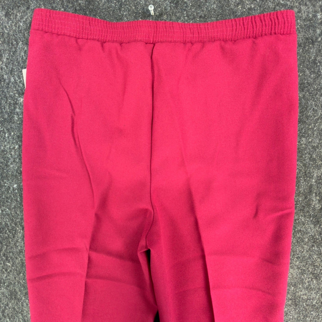 Donnkenny Classics Stirrup Pants Womens 8 Vintage 90s Garnet Pink Silky Stretch - take2supply