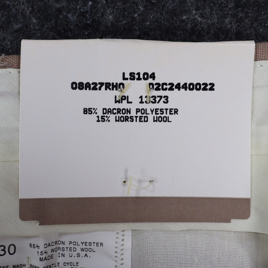 Glen Oaks Pleated Trousers Mens 33x30 Vintage 90s Tan Wool Blend Deadstock USA - take2supply