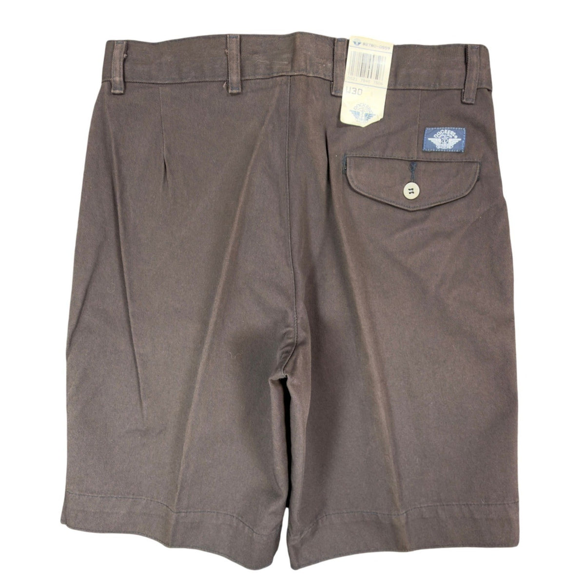 Dockers Shorts Mens 30 Brown Cotton Pleated Student Deadstock 82780-0559 Vintage - take2supply