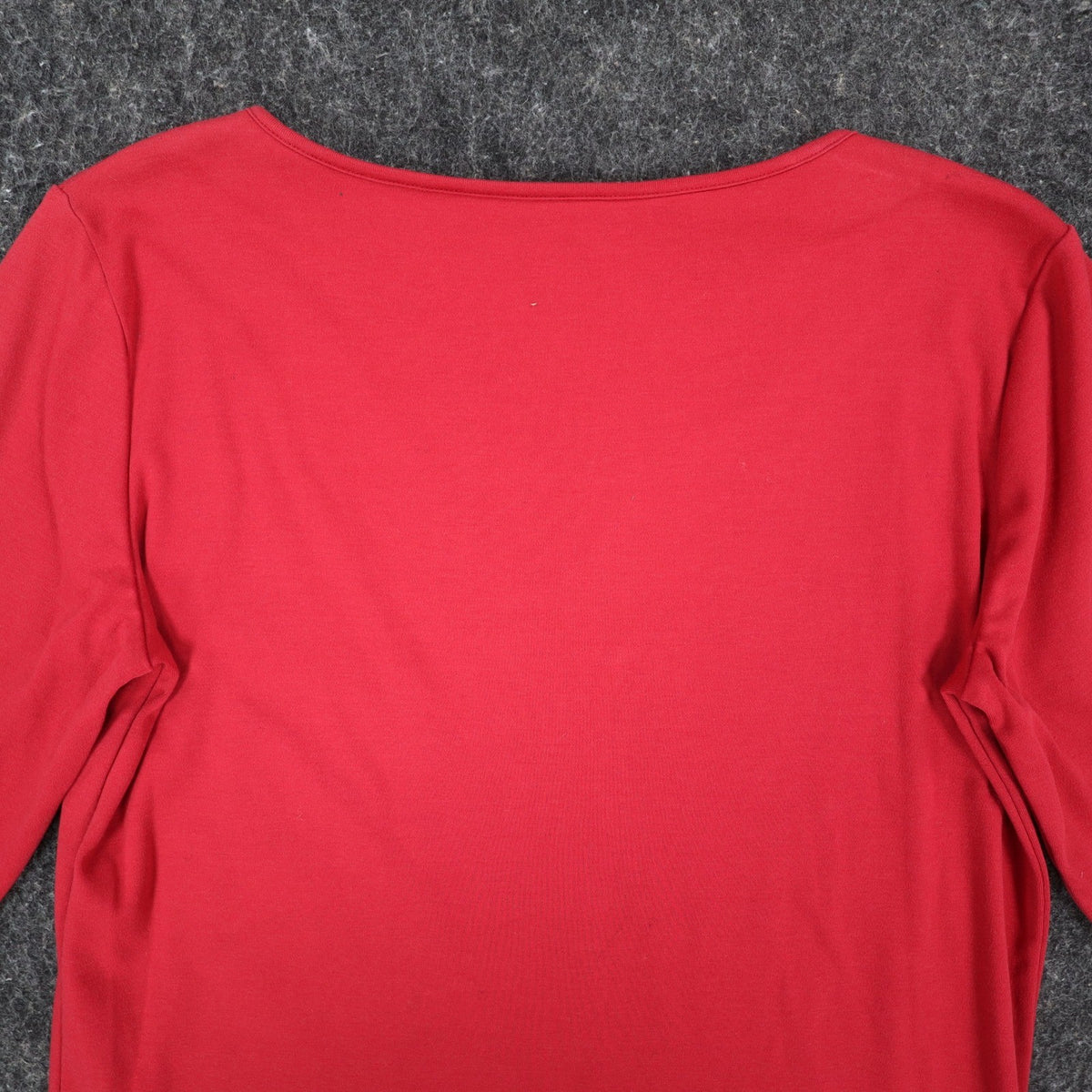 Links Top Womens Small Red Beaded Keyhole Neckline 3/4 Sleeve Cotton Spandex - take2supply