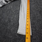 Democracy Top Womens Small Gray Striped Ruffle Front Long Sleeve Rayon Stretch - take2supply