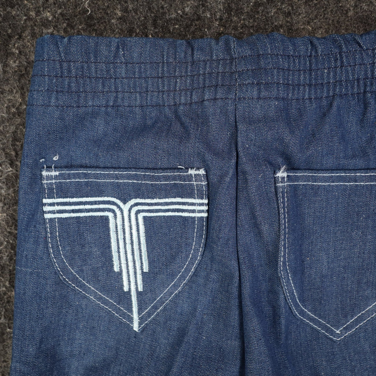 Vintage Young Maverick Jeans Boys 10 Blue Flare Elastic Waist Embroidered NWT - take2supply