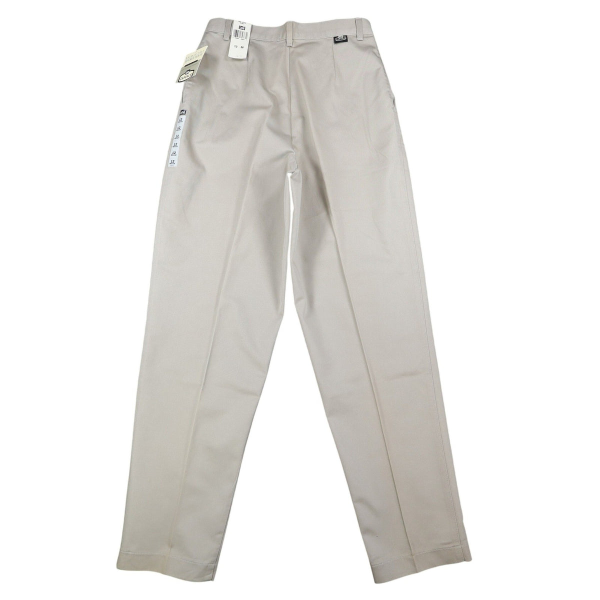 Lee Casuals Pleated Chino Pants Womens 12 M Khaki Cotton Wrinkle Free NWT - take2supply