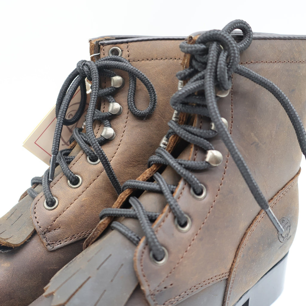 Durango Lil Legends Kids 13.5 Tan Leather Lace Roper Boots Vintage Deadstock NWT - take2supply