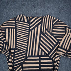 Erin London Top Womens Medium NWT Black Tan Geometric Dolman Sleeve Shirt - take2supply