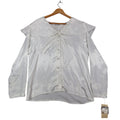 Laura Mae Blouse Womens 12 Vintage 80s White Satin Sailor Collar Tie Neck 6620 - take2supply
