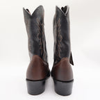 Wrangler Vintage Western Cowboy Boots Childrens 1.5 Brown Black Leather NWT - take2supply