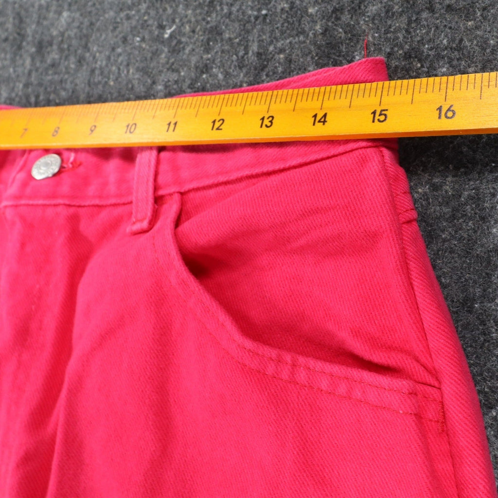 Lee Relaxed Fit Shorts Womens 14 M Vintage 90s Poppy Red Cotton Made in USA NWT - take2supply
