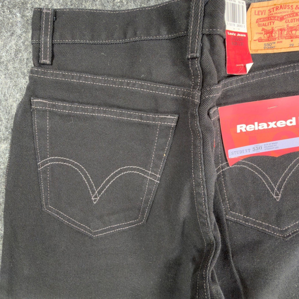 Levi's Y2K 550 Student Relaxed Fit Jeans Men 29x30 Black Denim NWT Deadstock - take2supply