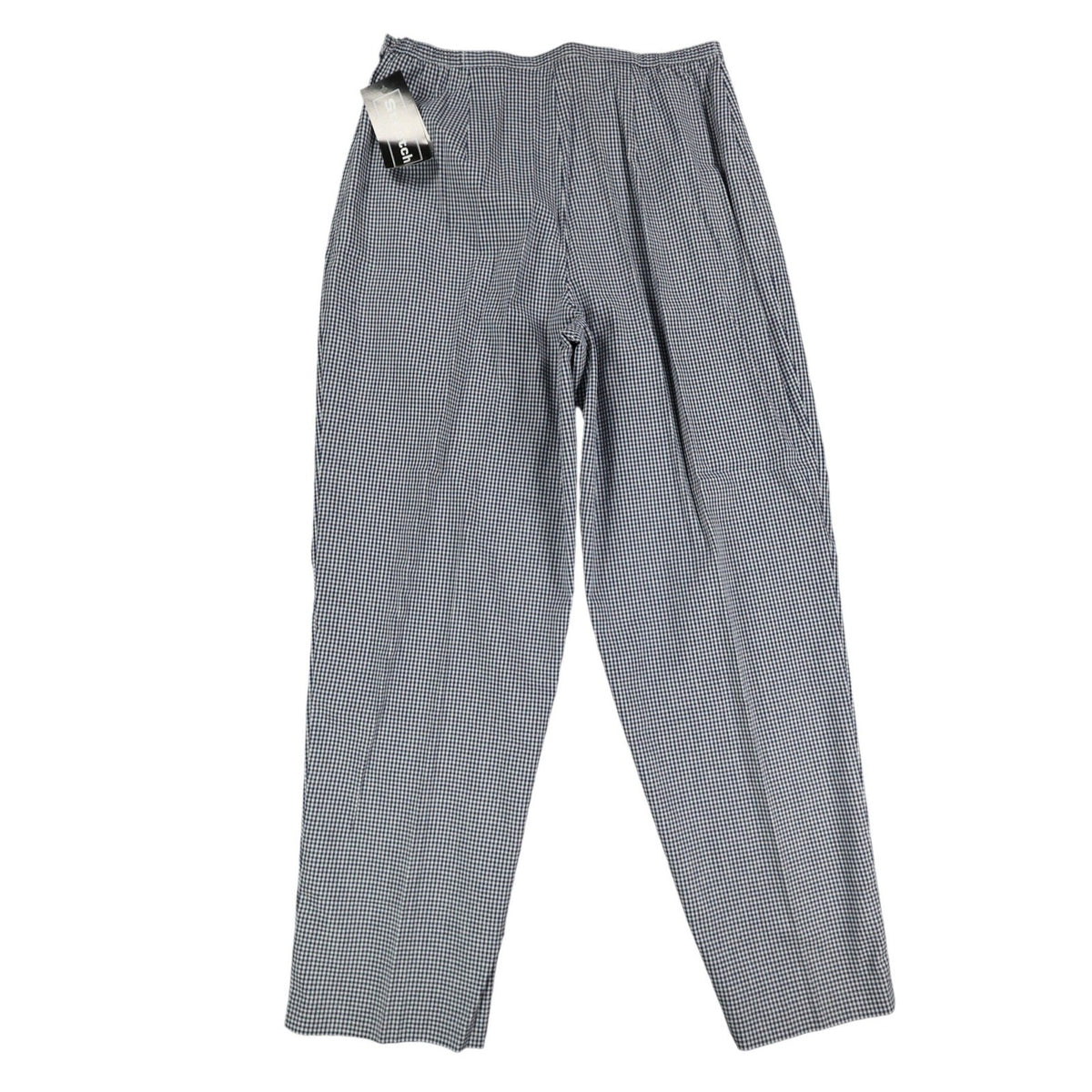 Southern Lady Pants Womens 14 Navy White Gingham Cotton Stretch Side Zip NWT NOS - take2supply