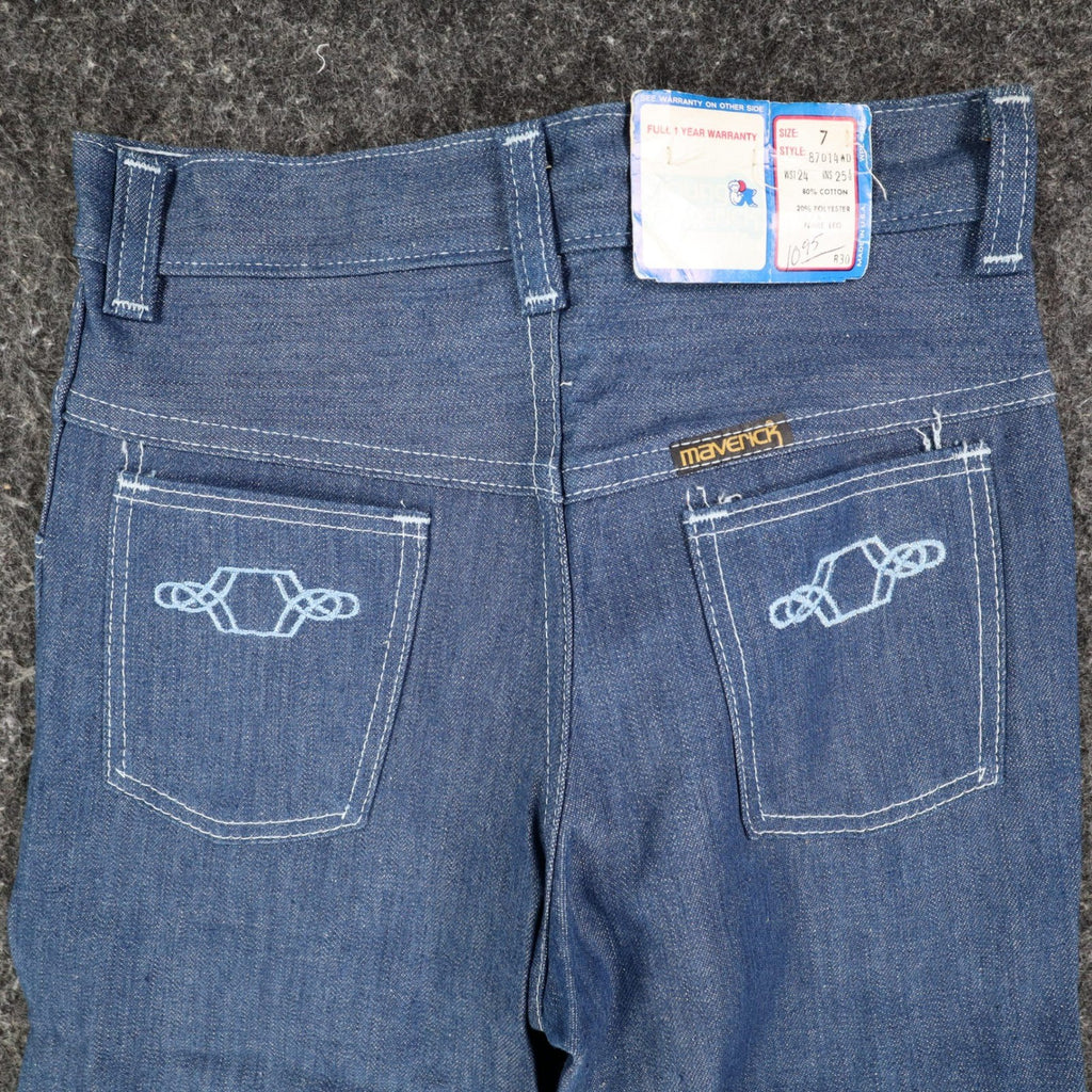 Vintage Young Maverick Boys Jeans Size 7 Blue Flare Leg USA NWT - take2supply