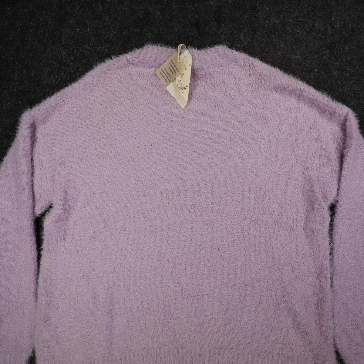 Hem & Thread Weekend Sweater Womens Large Lavender Fuzzy Eyelash Knit 31351 - take2supply