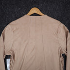 Erin London Open Front Jacket Medium NWT Sand Faux Suede Laser Cut Eyelet C1085 - take2supply