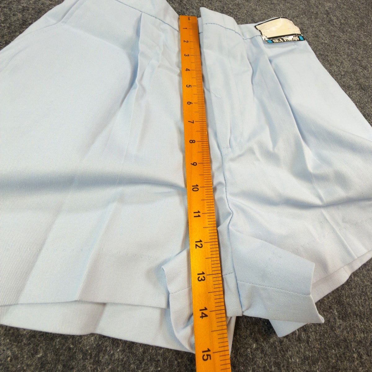 Sea Palms Shorts Womens 9/10 Blue Cotton Blend Pleated High Waist Vintage 80s - take2supply