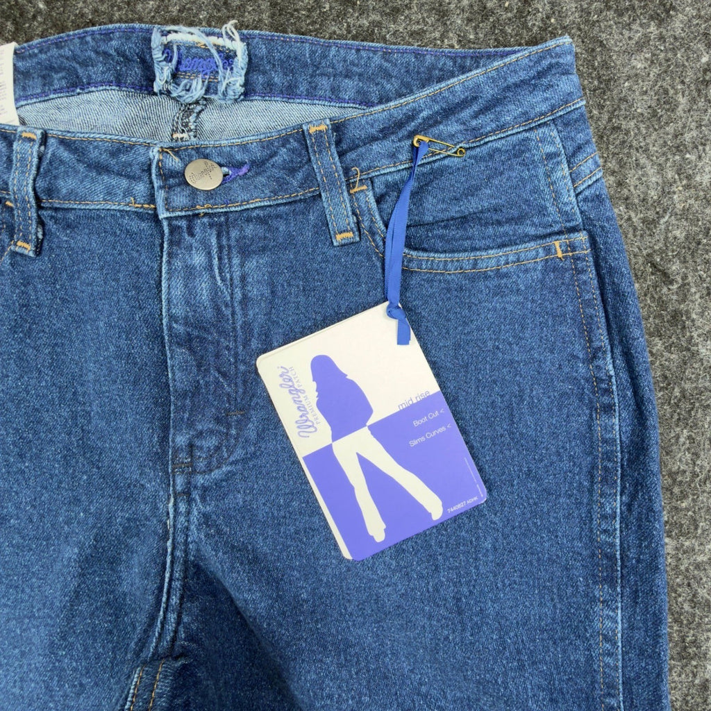 Wrangler Y2K Cowboy Cut Boot Cut Jeans Womens 9/10x32 Blue Denim NWT - take2supply