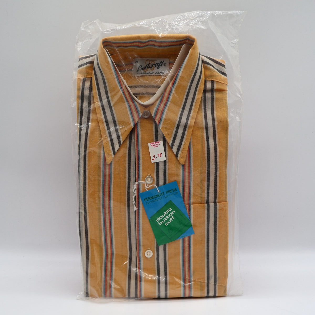 Bellcraft Shirt Boys 10 Mustard Yellow Striped Long Sleeve Point Collar NWT - take2supply