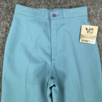 Visa Vintage 70s Stretch Trousers Womens 12 Blue Polyester Deadstock NWT - take2supply