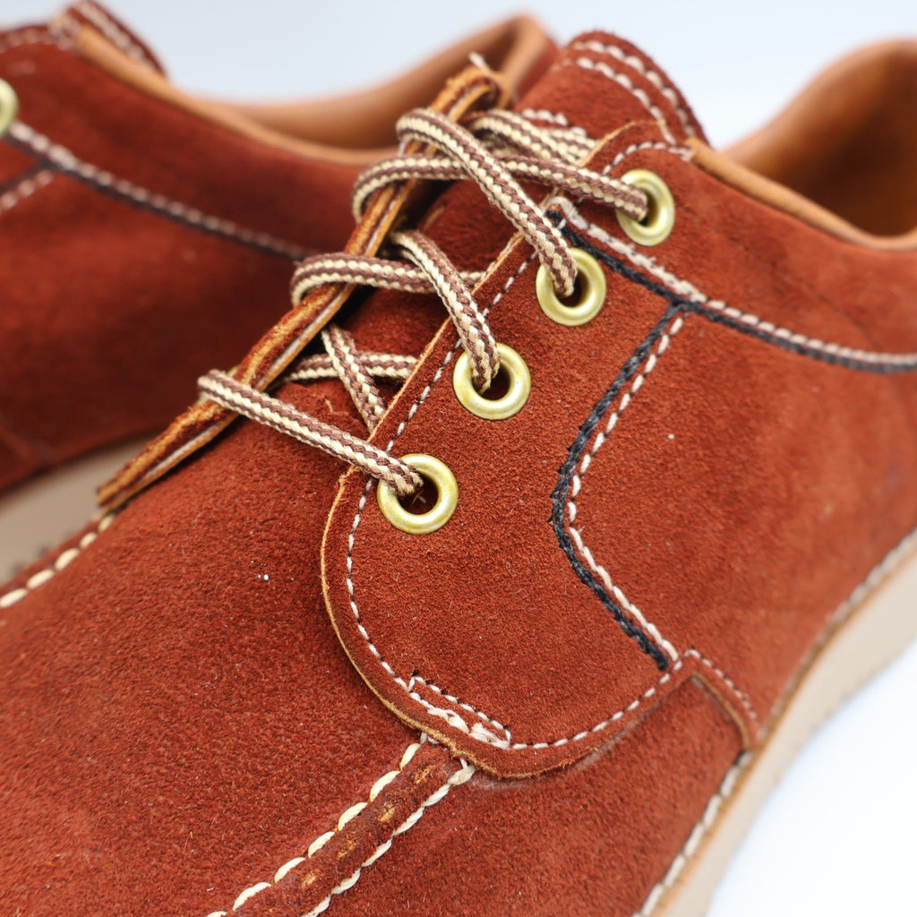 James Pepper Oxford Shoes Mens 5.5 D Vintage Rust Brown Suede Moc Toe - take2supply