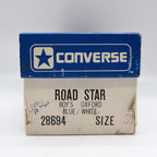 Converse Road Star Boys Size 3.5 Vintage 80s Blue White Nylon Suede Sneakers - take2supply