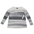 Tribal Long Sleeve Top Womens Small Cream Grey Abstract Stripe Knit 26850-2281 - take2supply