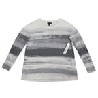 Tribal Long Sleeve Top Womens Small Cream Grey Abstract Stripe Knit 26850-2281 - take2supply