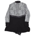 Lana Lee Cardigan Jacket Womens Medium Black White Geometric Open Front NWT - take2supply