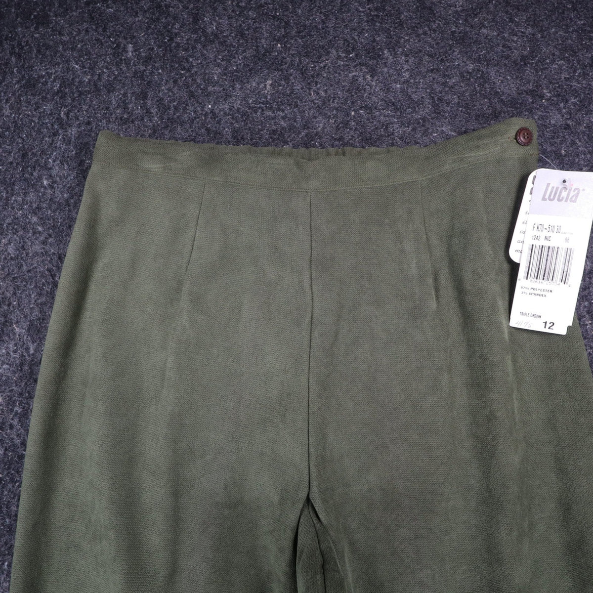 Lucia Trousers Womens 12 Vintage 90s Cactus Green Stretch Straight Leg Pants NWT - take2supply