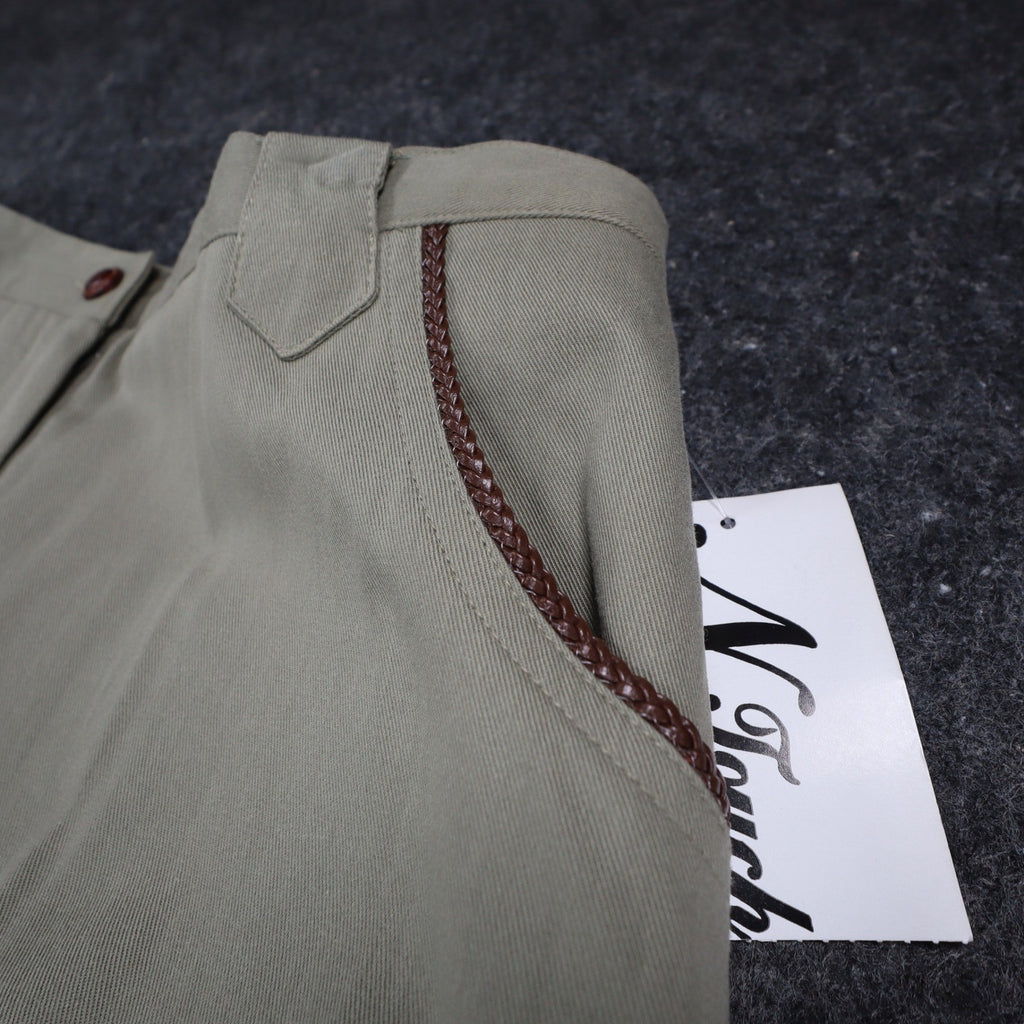 N Touch Pants Womens 10 Green Cotton Tencel Elastic Back Straight Leg 551M NWT - take2supply