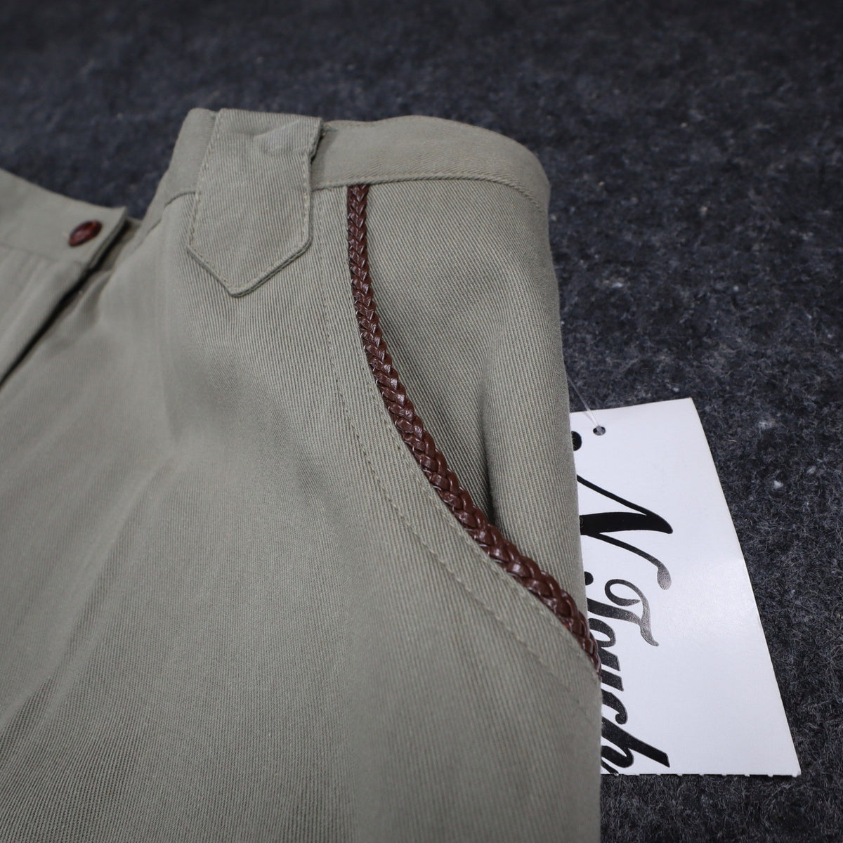N Touch Pants Womens 10 Green Cotton Tencel Elastic Back Straight Leg 551M NWT - take2supply