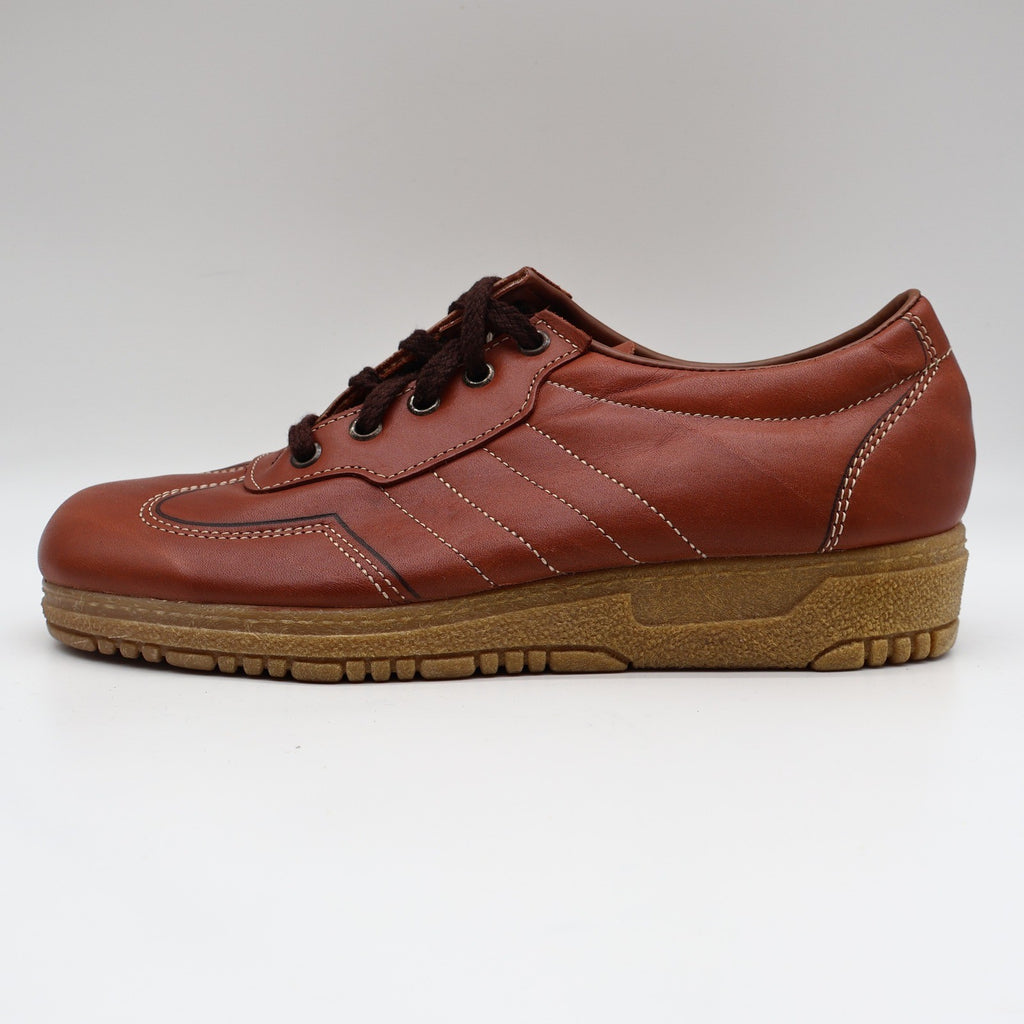Walker Adirondack Oxford Shoes Mens 7.5 D Vintage Brown Leather Made in USA NOS - take2supply