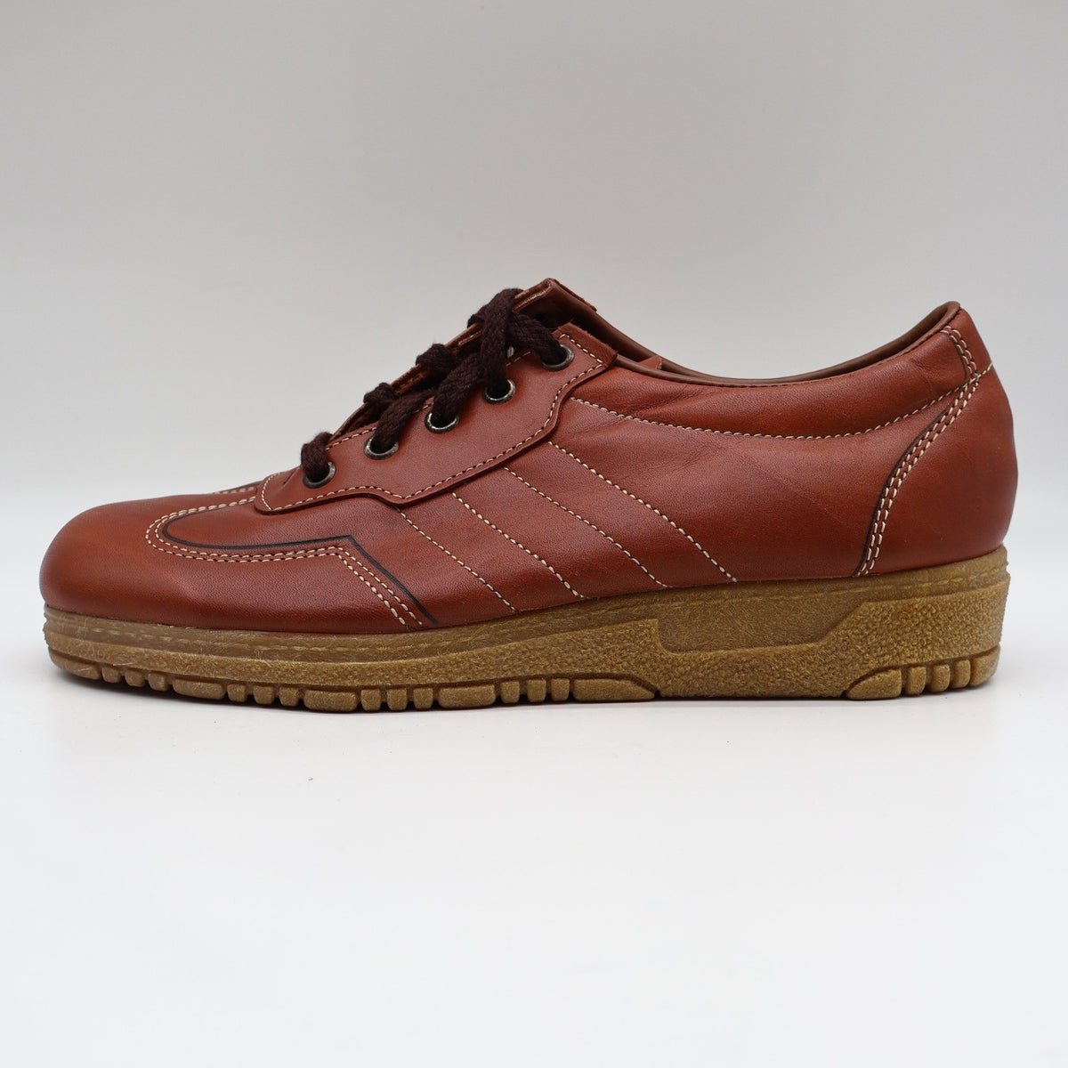 Walker Adirondack Oxford Shoes Mens 7.5 D Vintage Brown Leather Made in USA NOS - take2supply