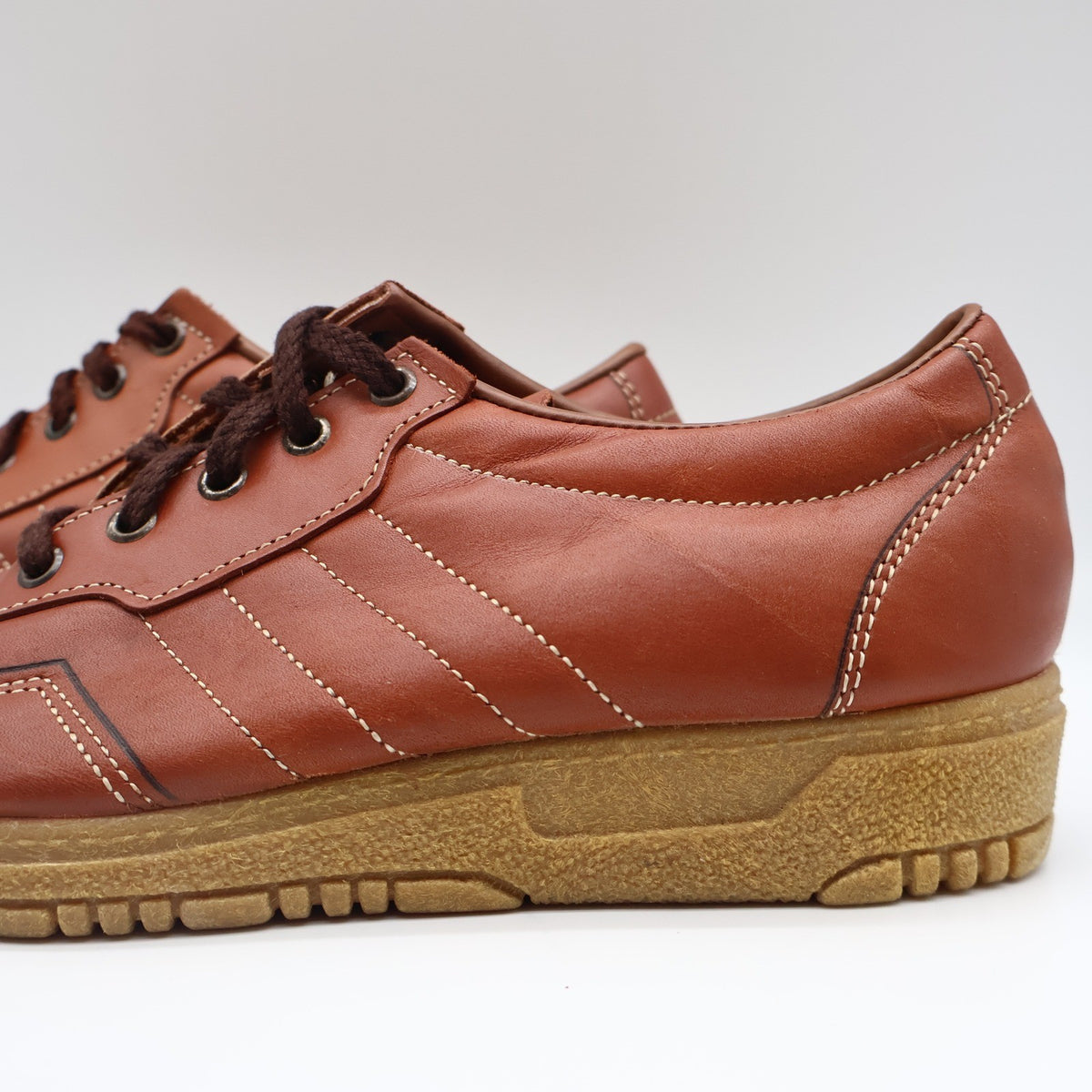Walker Adirondack Oxford Shoes Mens 7.5 D Vintage Brown Leather Made in USA NOS - take2supply