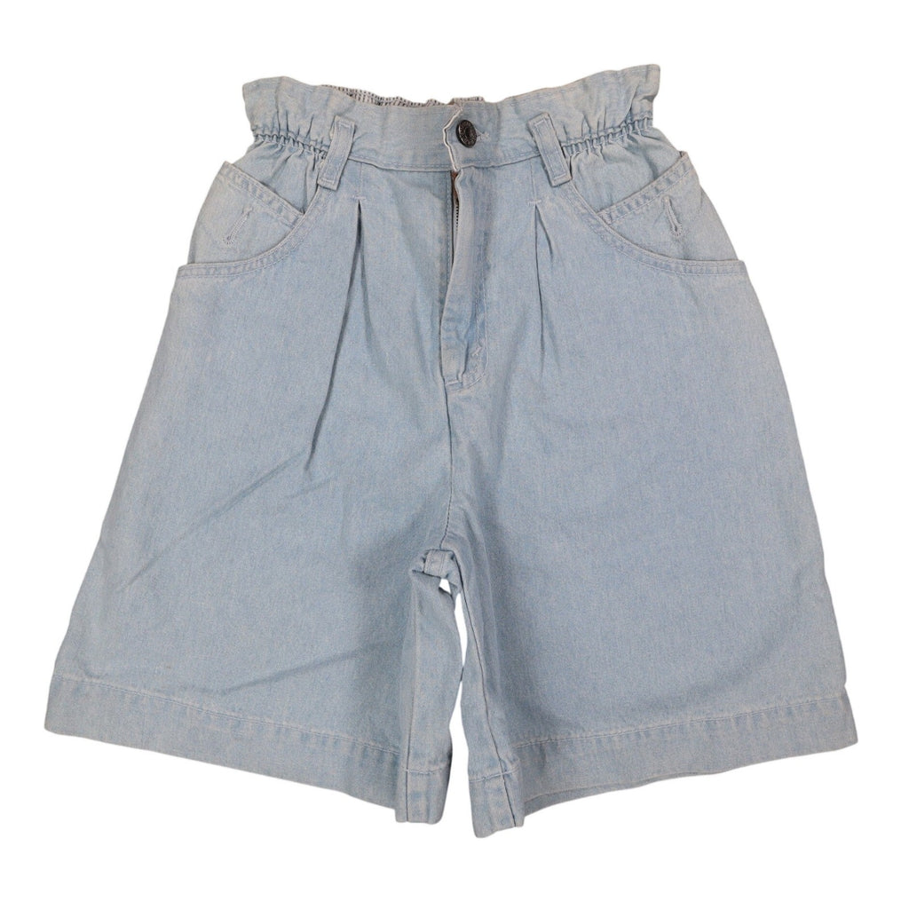 Levi's 917 Denim Shorts Girls 12 Vintage 90s Light Wash Cinch Waist Made in USA - take2supply