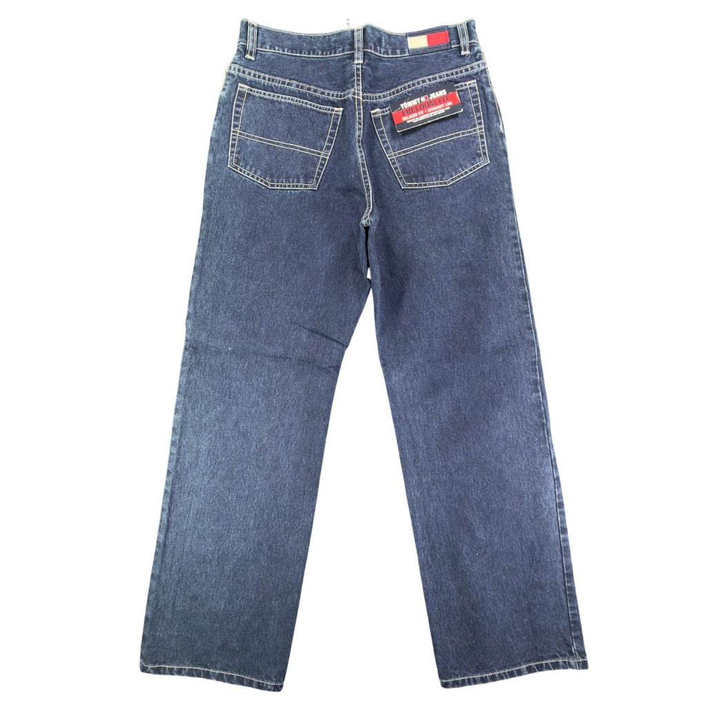 Tommy Hilfiger Y2K Freedom Fit Jeans Boy 20 Blue Cotton NWT Deadstock Baggy - take2supply